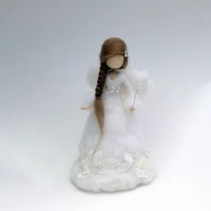 Christmas Fairy Angel Tree Topper Ornament Needle Felting Art Doll