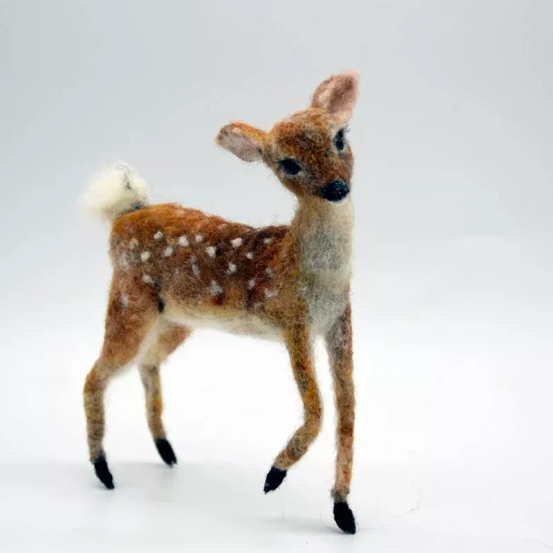 Needle Felted Deer Animal Art Doll 01.webp